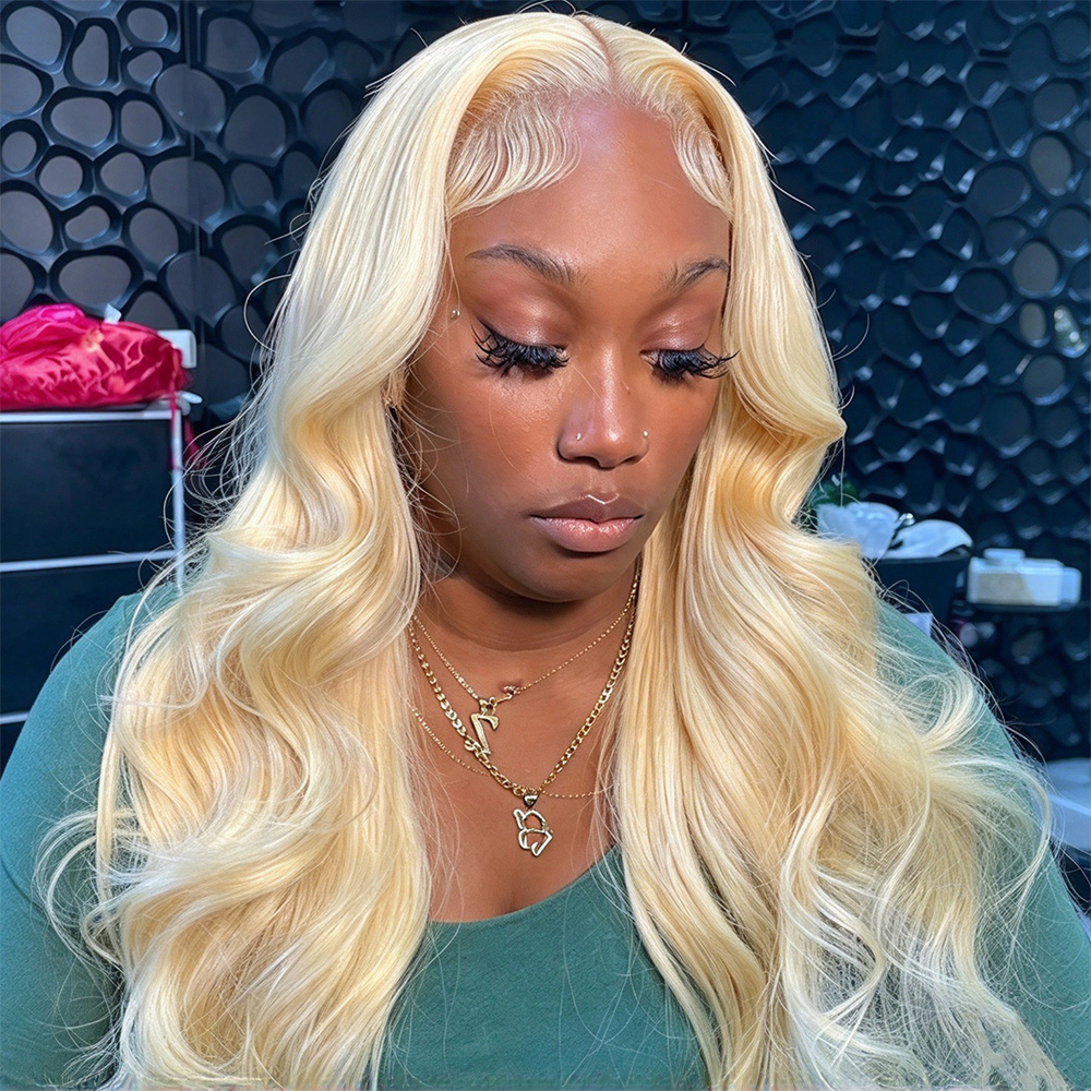 613 Blonde Body Wave Lace Front Wig - 13x4 길이의 밝은 금발(613) 바디 웨이브