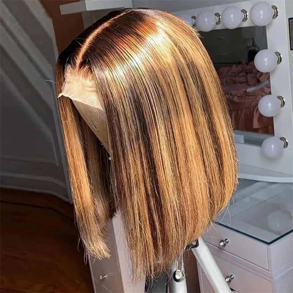 Glueless Wear And Go Human Hair Wig - 허니 블론드 밥 가발 인모 P4/27