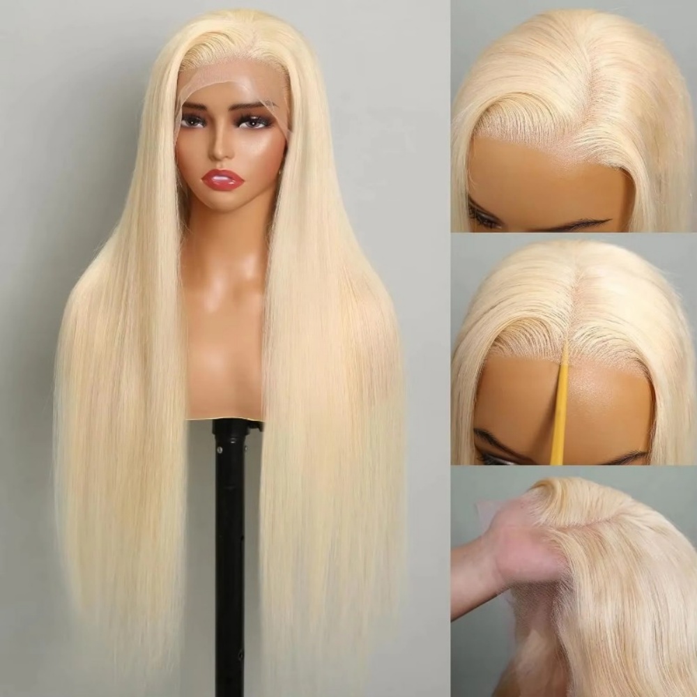 Hd Lace Frontal Wig Human Hair Pre Plucked - 613 금발 인모 가발 HD 레이스