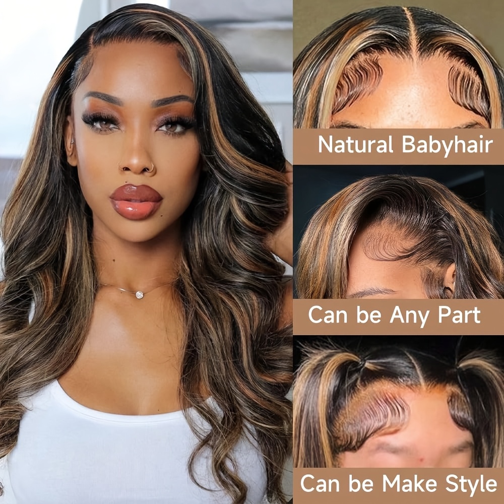P1B30 바디 웨이브 하이라이트 옴브레 스타일의 천연 - Hd Lace Frontal Wig Human Hair Pre Plucked 리뷰 및 가격