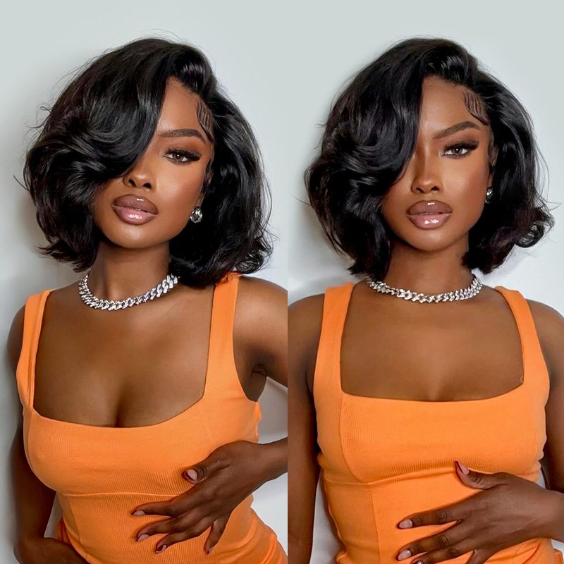 250% 밀도의 인모 바디 웨이브 숏 보브 글루리스 가 - Glueless Wear And Go Human Hair Wig 리뷰 및 가격