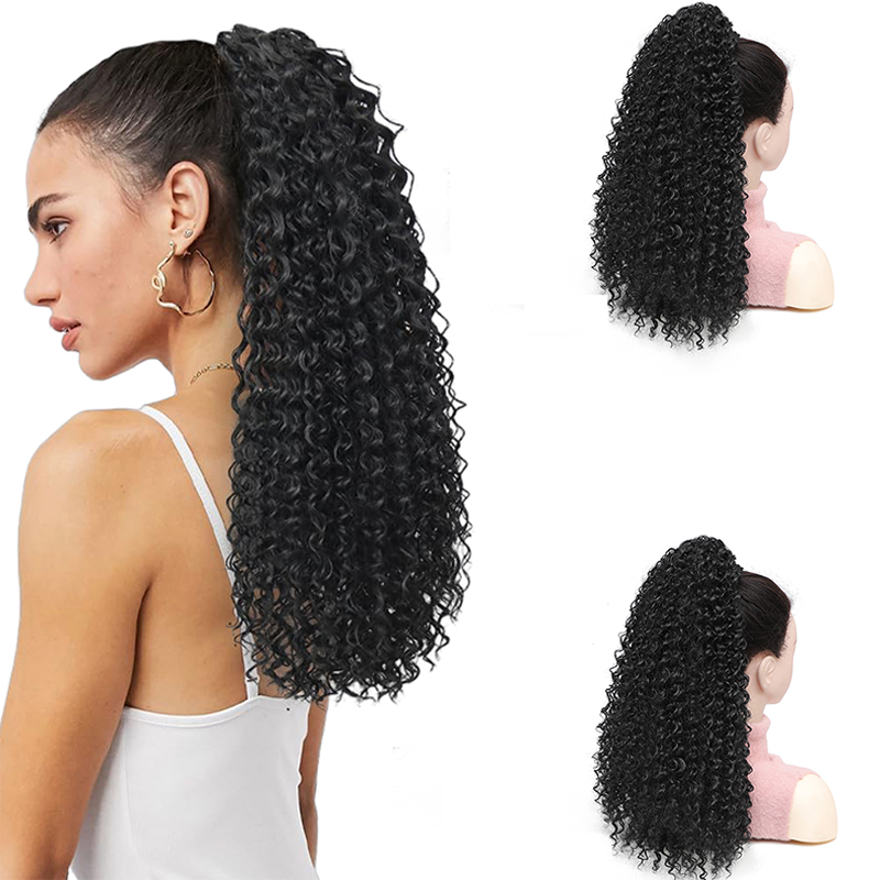 아프로 스타일의 푹신한 컬이 들어간 포니테일 가발, 인 - Drawstring Afro Curly Puff Ponytail 리뷰 및 가격