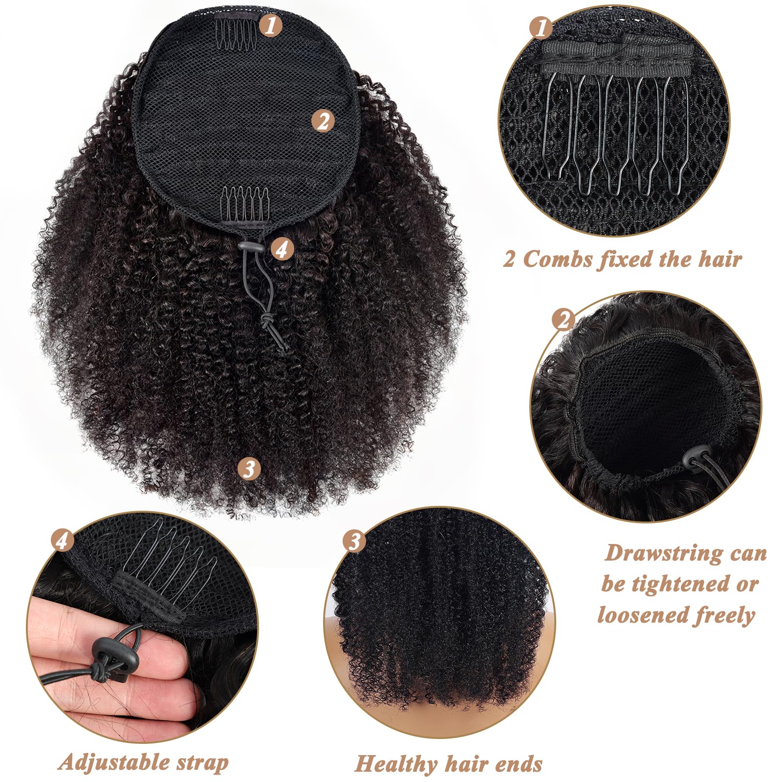 드로스트링 포니테일 연장용 천연 모발, 몽골산 레미 모 - Seamless Clip In Hair Extensions Human Hair 리뷰 및 가격
