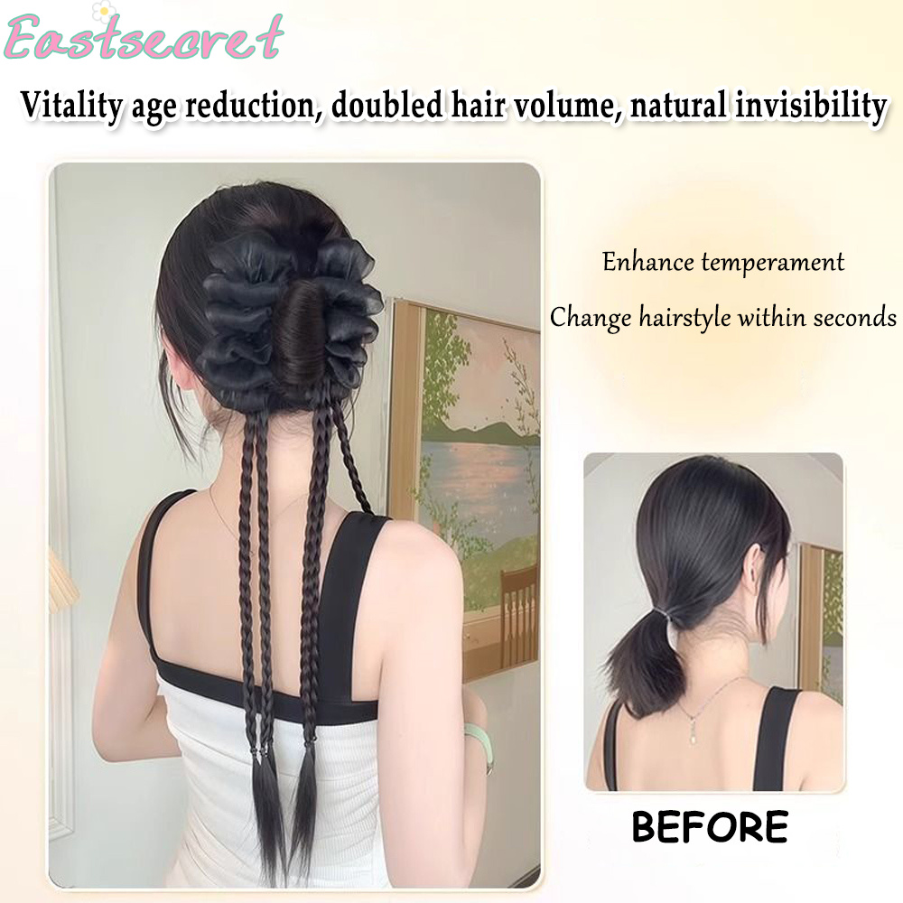 검은색 리본 반묶음 헤어 클립, 깃털 장식, 헤어 익스 - Claw Clip Messy Bun Hair Piece 리뷰 및 가격