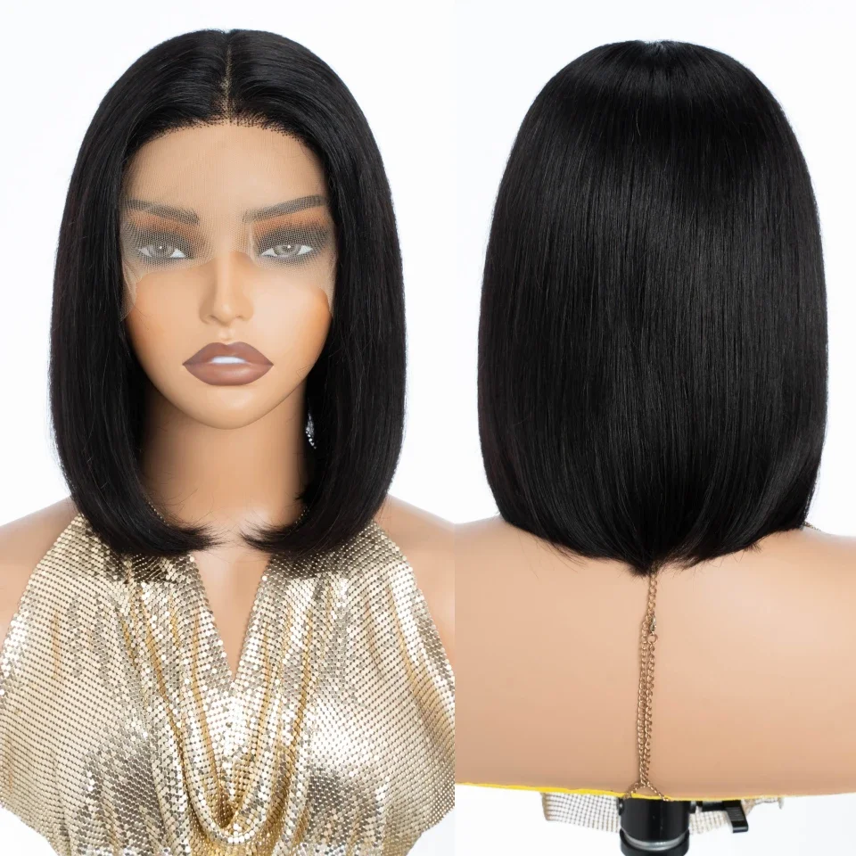 직진 짧은 밥 가발 인모 13x6x1 T 부분 앞면 레 - Glueless Wear And Go Human Hair Wig 리뷰 및 가격