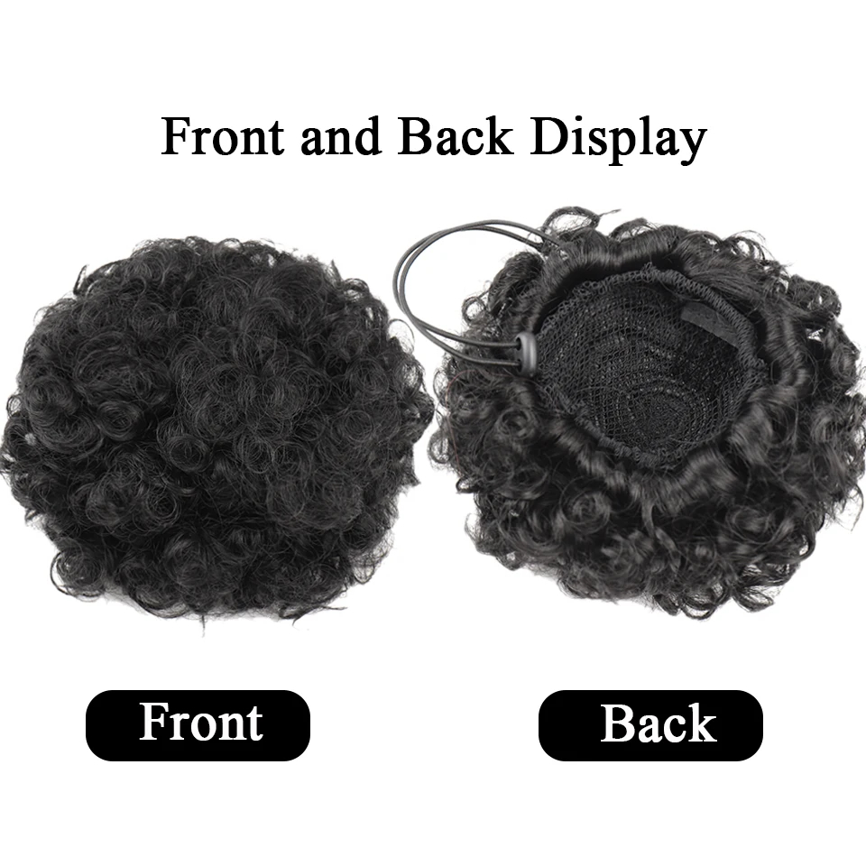 흑인 여성용 아프로 퍼프 드로스트링 포니테일 익스텐션, - Seamless Clip In Hair Extensions Human Hair 리뷰 및 가격