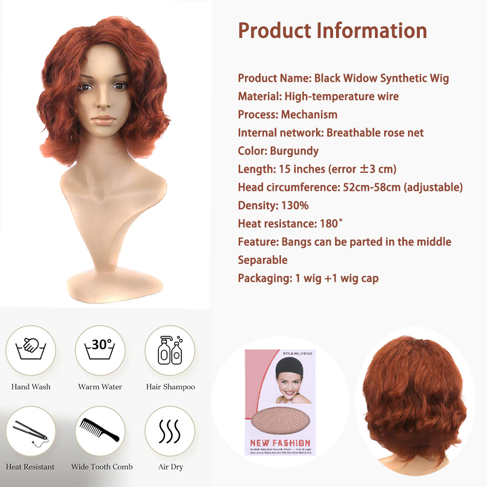 블랙 위도우 스타일 코스프레 합성 짧은 곱슬머리 15인 - Synthetic Braided Wigs For Black Women 리뷰 및 가격