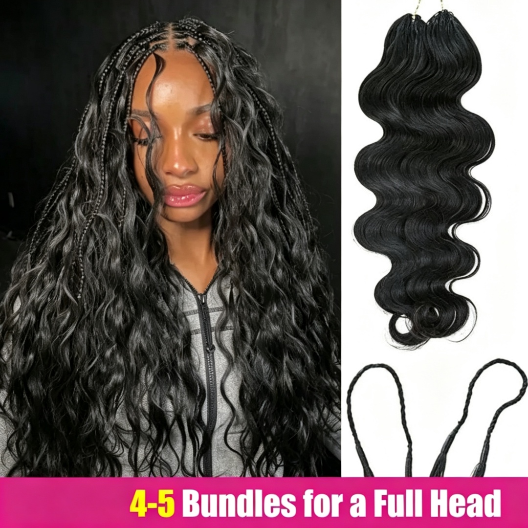 스마일걸 바디 웨이브 페더 크로셰 인모 연장용 합성 섬 - Hair Bundles 리뷰 및 가격
