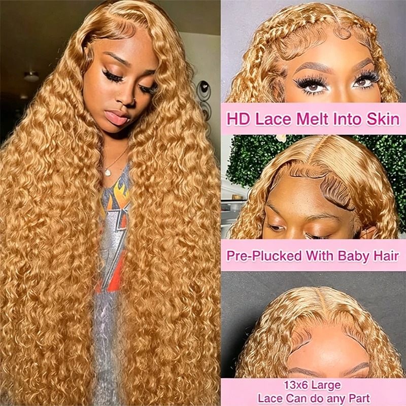 34인치 38인치 허니 블론드 인모 가발 딥 웨이브 1 - Hd Lace Frontal Wig Human Hair Pre Plucked 리뷰 및 가격