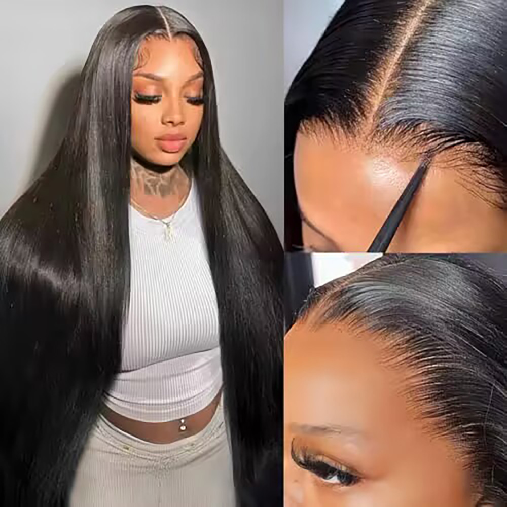 200% 밀도 본 스트레이트 7x6 HD 투명 레이스  - Hd Lace Frontal Wig Human Hair Pre Plucked 리뷰 및 가격